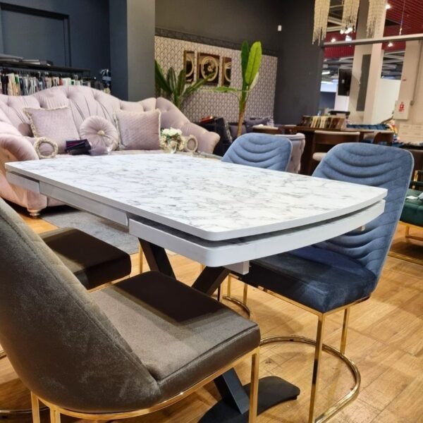 CARRARA white stalas su prailginimu