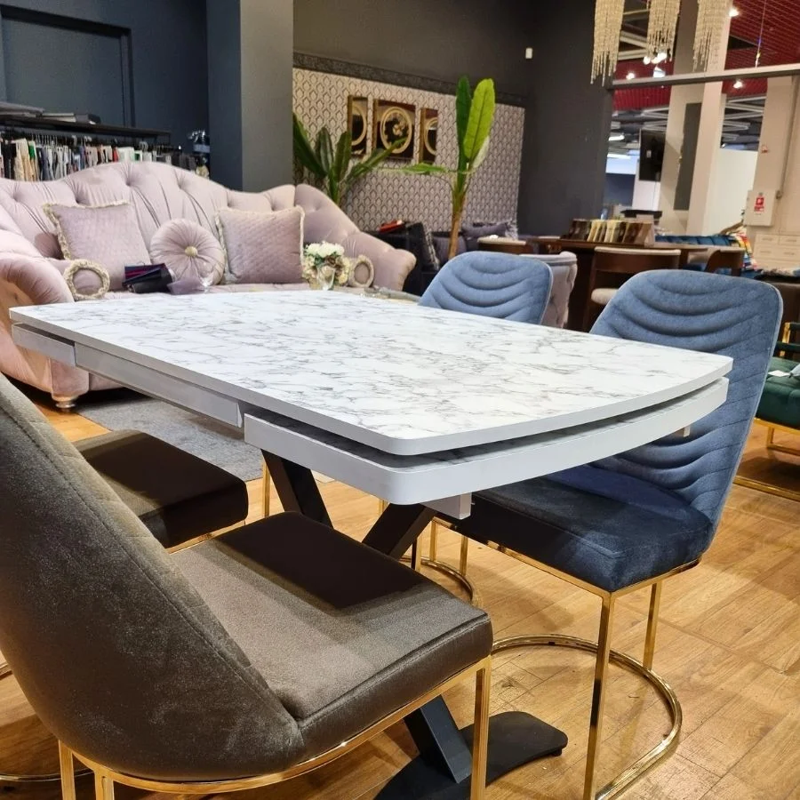 CARRARA white stalas su prailginimu