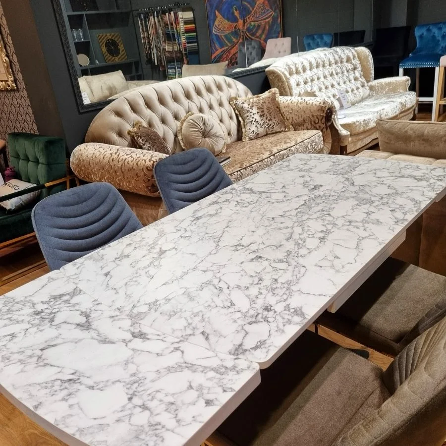 CARRARA white stalas su prailginimu