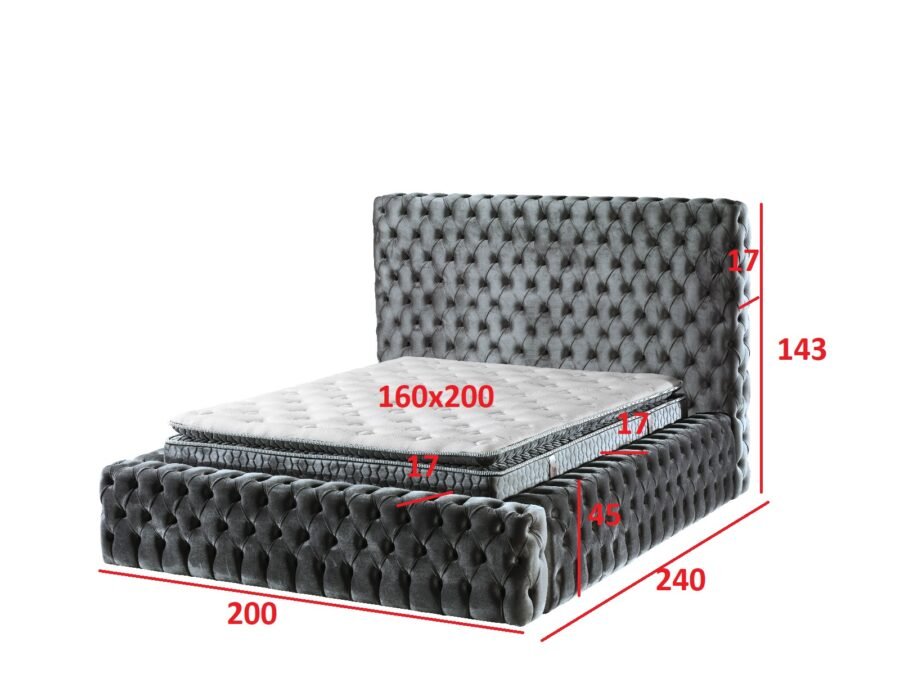 CAPITALE Beige lova 160x200 su patalynės dėže ir PREMIUM KLASES čiužiniu - Image 9