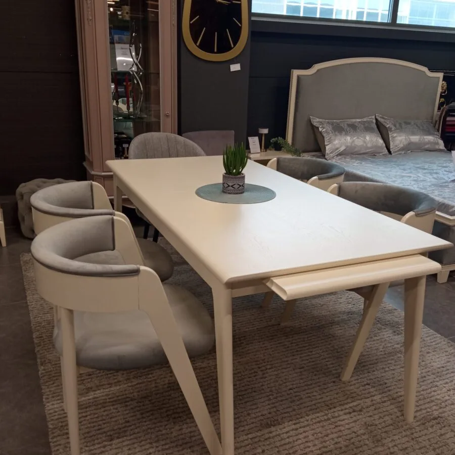 BROOK išskleidžiamas stalas (baltas)