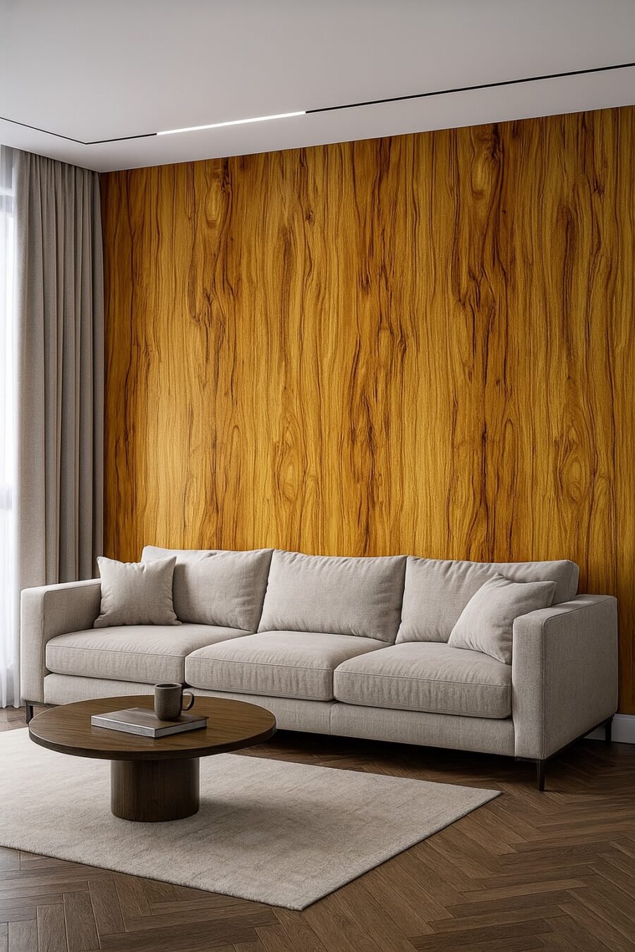 WALNUT WOOD PVC SIENŲ PLOKŠTĖ - Image 4