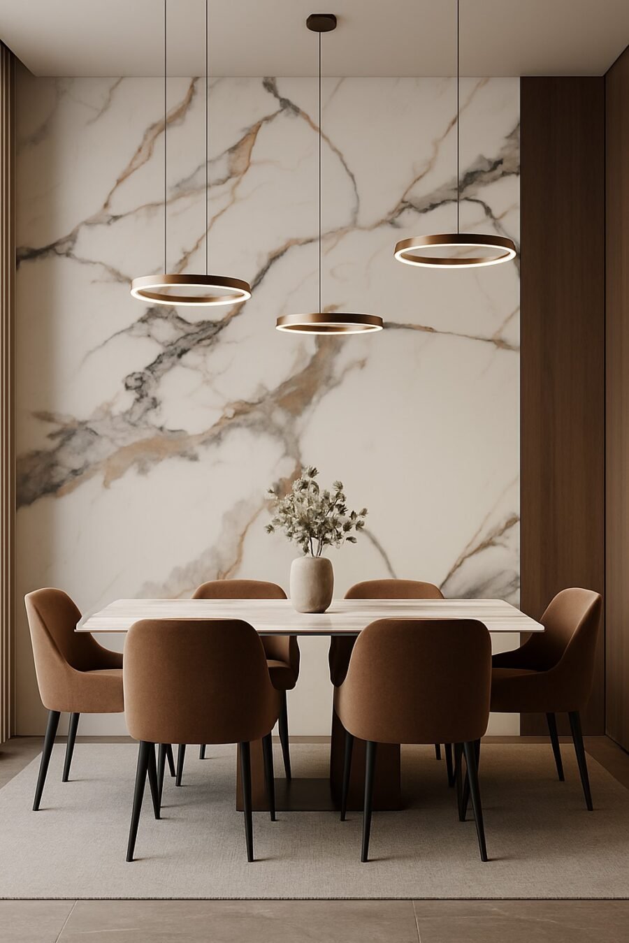 PVC sienų plokštė CALACATTA GOLD 122x280 cm – balto marmuro imitacija su auksinėmis gyslomis, 2,8 mm