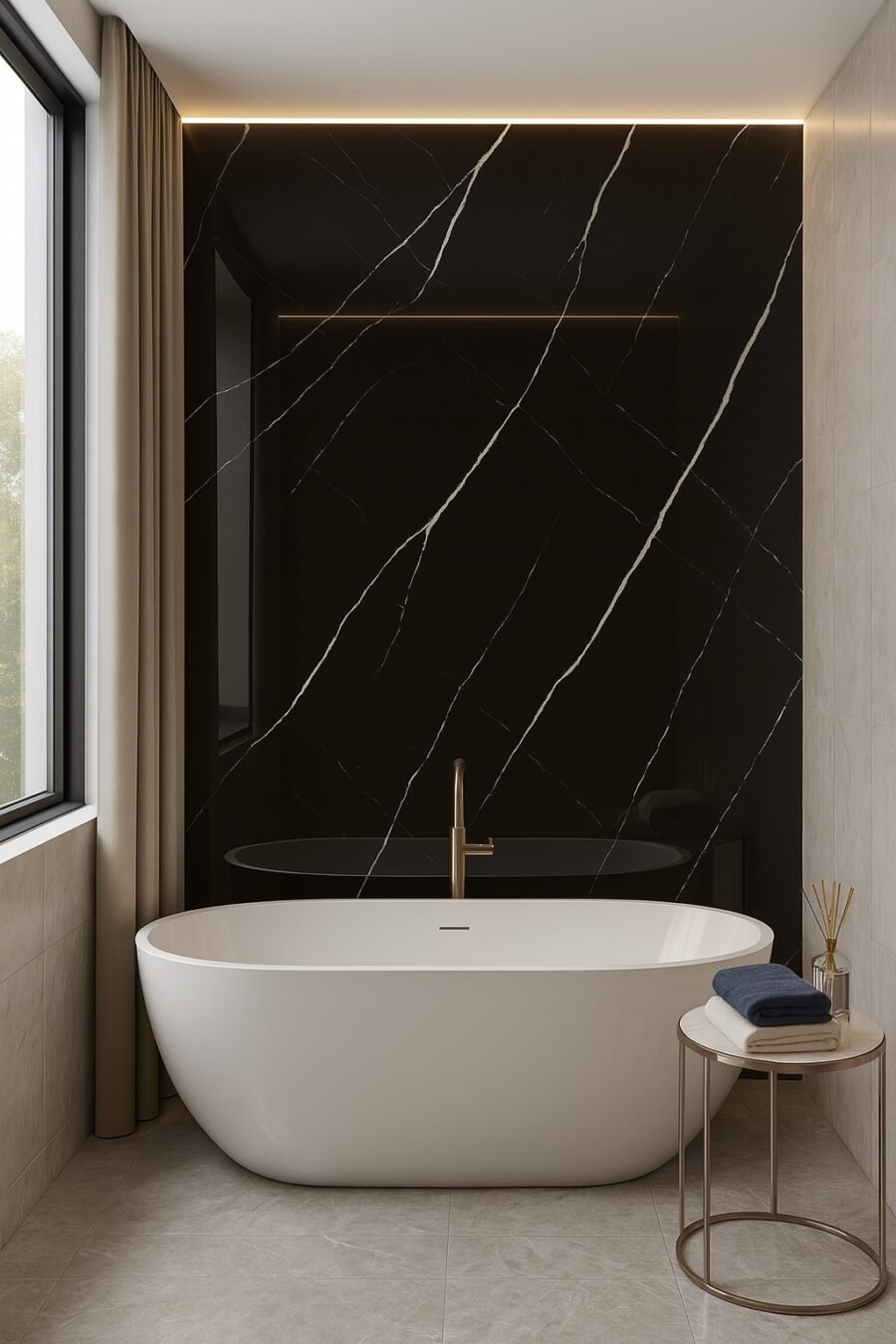 CARRARA BLACK PVC sienų plokštė - Image 3