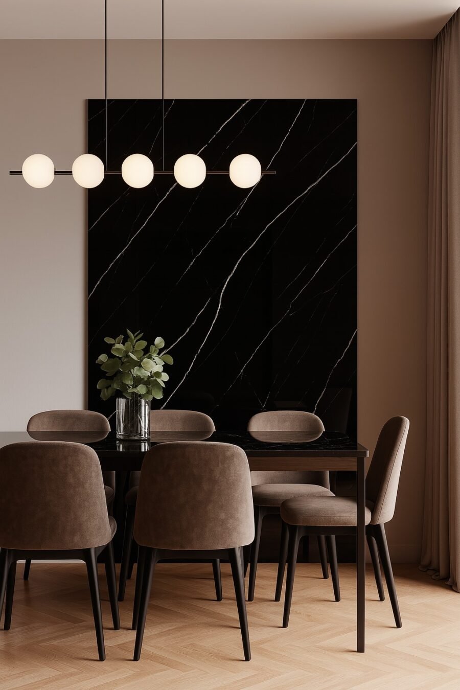 CARRARA BLACK PVC sienų plokštė - Image 4