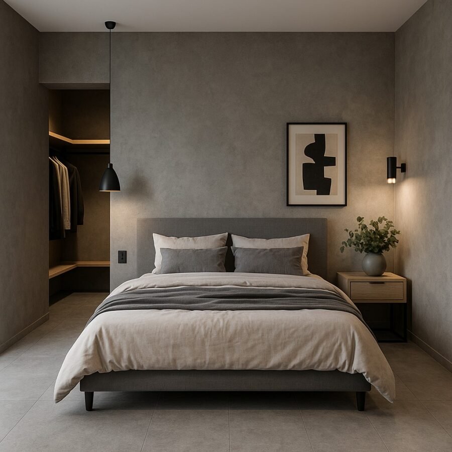 SPC plokštė CONCRETE LIGHT – šviesaus betono imitacija sienoms ir baldams