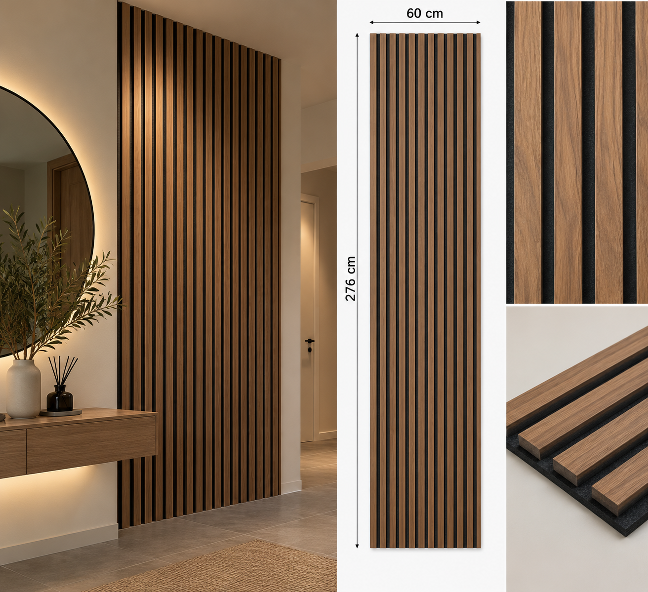 Akustinė sienų plokštė NEW WALNUT - Image 2