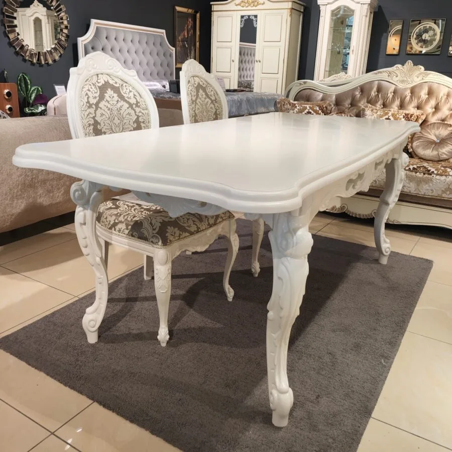 GRAF išskleidžiamas klasikinis stalas (baltas)