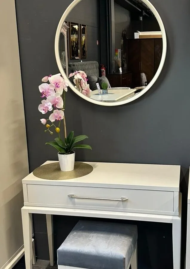 SYDNEY apvalus veidrodis BALTAS