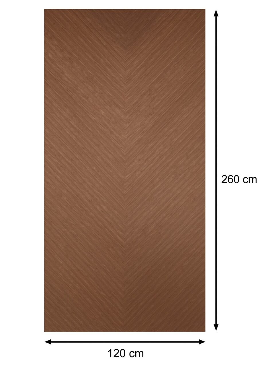 Wooden Eye Walnut plokštė 120x260 cm, 8 mm – tamsaus riešutmedžio eglutės raštas