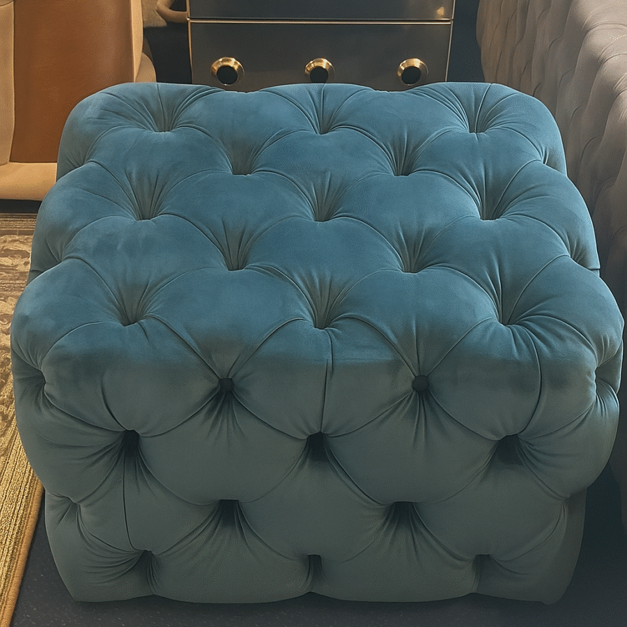 CHESTER kvadratinis pufas Turkio spalvos