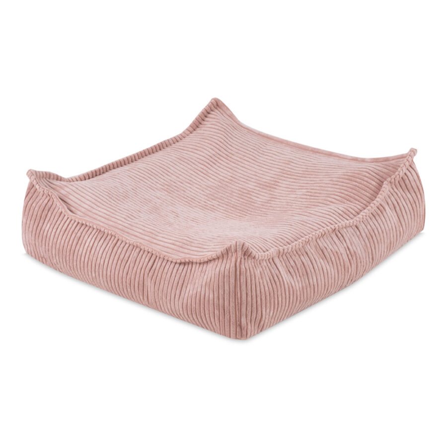 Floor Puff – rožinis vaikiškas pufas iš minkšto kordurojaus (60×60×20 cm)