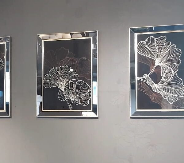 LOTUS paveikslų rinkinys 3 vnt. (sidabras)