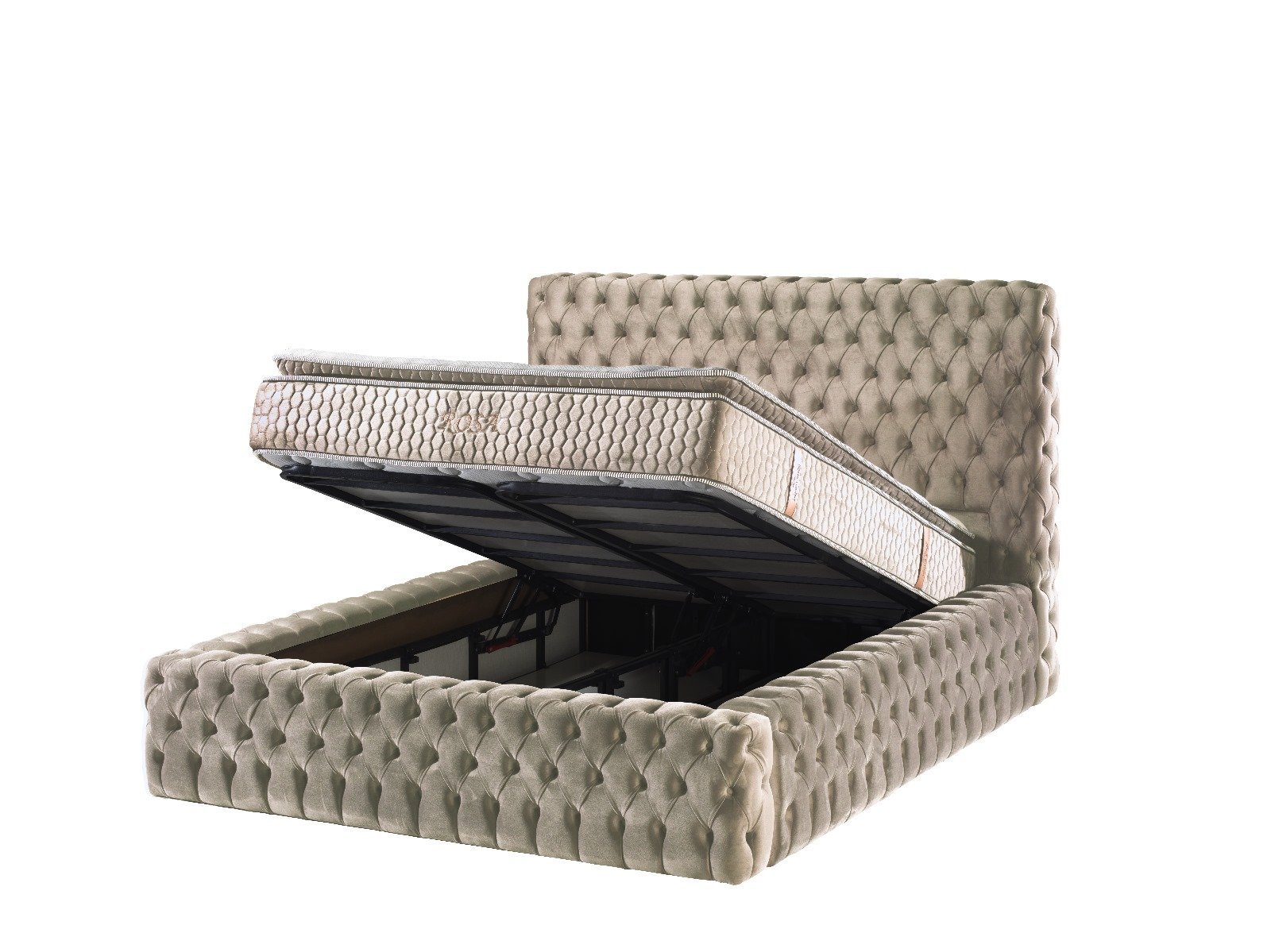 CAPITALE Beige lova 180x200 su patalynės dėže + PUFAS DOVANŲ - Image 2